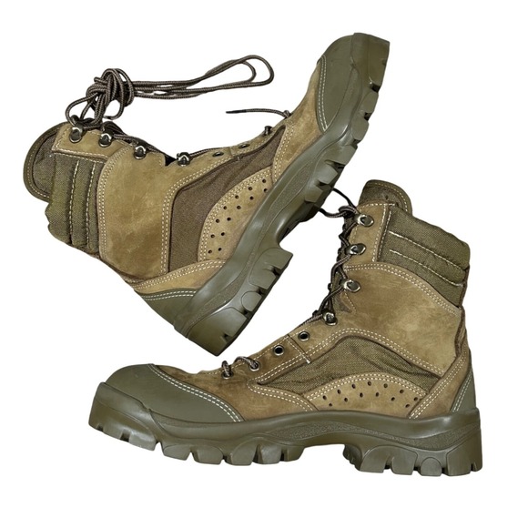 Bates Mens Olive Green Leather and Nylon Tactical Military Work Boots Size 10 - Picture 1 of 6